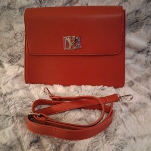 Badgley Mischka Red Crossbody Bag with Metallic Detail